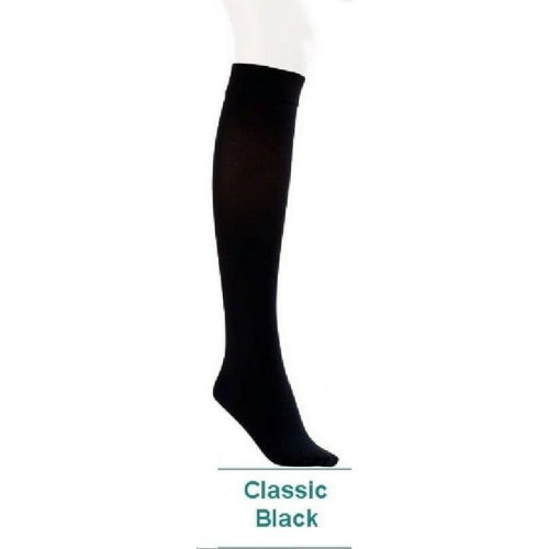 Jobst Opaque Knee High Compression 30-40 mmHg,Classic Black, Large Full Calf, for improved circulation, leg support, and comfort, Moovkart.