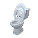 Carex Elongated Raised Toilet Seat, Hinged Design, 3 Inches Elevation