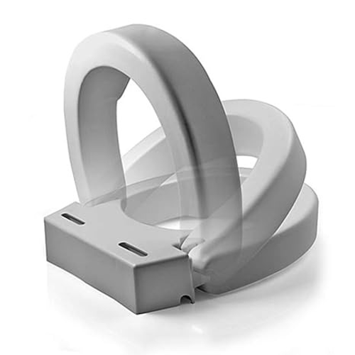 Carex Raised Toilet Seat, Elongated, Hinged, 3-Inch Elevation for Comfort & Stability, Durable & Easy to Clean, Moovkart.
