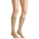Jobst Opaque Knee High 20-30 mmHg, Open Toe, Natural, Medium offer effective support for swelling, varicose veins, and tired legs, Moovkart.