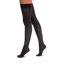 Jobst Opaque Thigh High 15-20 mmHg Compression Stockings in Black, Closed Toe, providing compression therapy for varicose veins and tired legs, Moovkart.