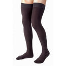 Jobst Men’s Thigh-High Compression Socks 15-20 mmHg, black, ribbed design for leg support and swelling relief, Moovkart