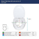 Drive Medical Raised Toilet Seat with Lock and Lid, Standard Seat, 4 Inches