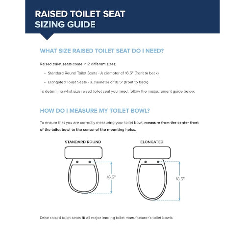 Drive Medical Raised Toilet Seat with Lock and Lid, Standard Seat, 4 Inches