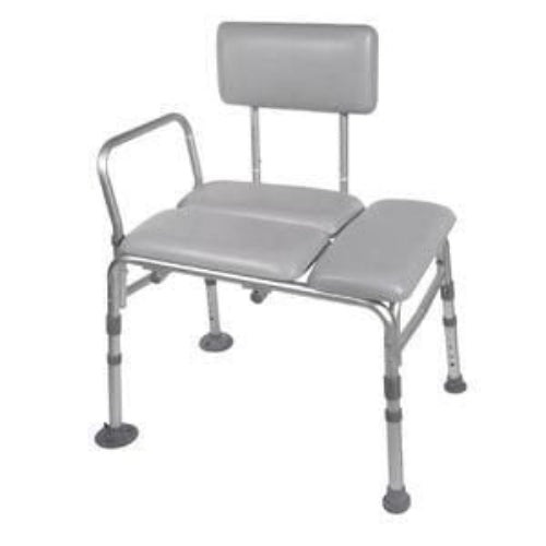 Drive Medical Padded Seat Transfer Bench KD, Gray