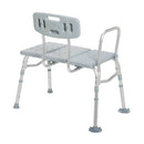 Drive Medical Transfer Bench with Backrest, 3-Section Plastic Design, Gray