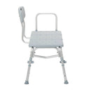 Drive Medical Transfer Bench with Backrest, 3-Section Plastic Design, Gray