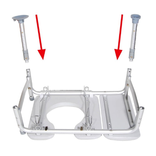 Drive Medical Transfer Bench And Commode Combination with Padded Seat