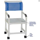 MJM International Shower Chair 18 Inches Internal Width and 3-Inch Threaded Stem Casters