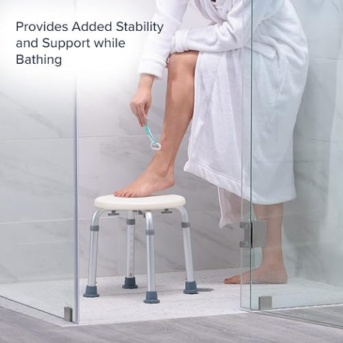 Drive Medical Knock Down Bath Stool, Round, White
