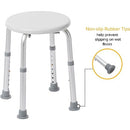 Drive Medical Knock Down Bath Stool with Non Slip Feet and Adjustable Height for Shower Safety, White