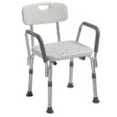 Drive Medical Knock Down Bath Bench with Back and Removable Padded Arms