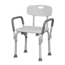 Drive Medical Knock Down Bath Bench with Back and Removable Padded Armrests for Safety and Comfort, Moovkart.