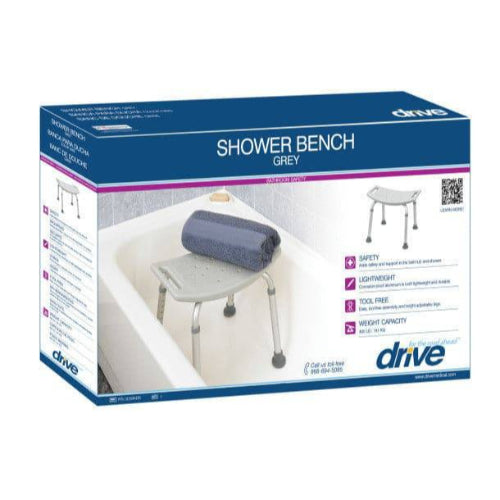 Drive Medical Shower Safety Bench without Back, Gray