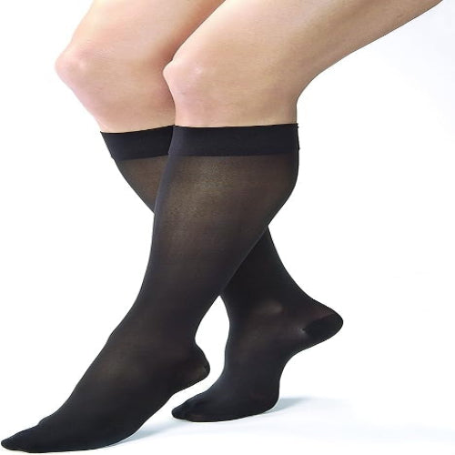 Jobst Ultrasheer 20-30mmHg Knee-High Closed Toe, Classic Black, X-Large Full Calf