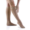Jobst Ultrasheer 8-15mmHg Knee-Hi in Silky Beige, compression hosiery with reinforced toe for leg relief and comfort, Moovkart.