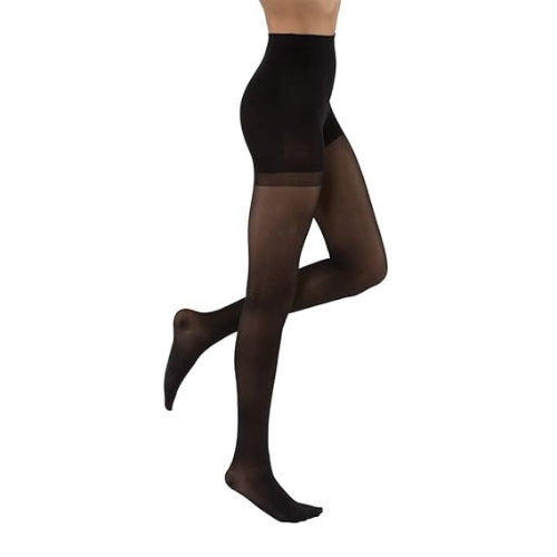 Jobst Ultrasheer 15-20mmHg Pantyhose, Black for effective venous disease relief and comfortable compression therapy, Moovkart.
