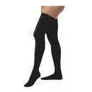 Jobst Ultrasheer Thigh-High Compression Stockings, 15-20 mmHg, Large, Black with lace silicone strap, sheer and durable for therapeutic relief and fashionable wear, Moovkart.
