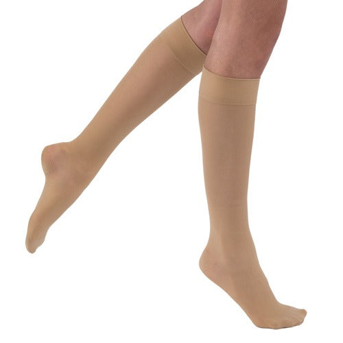 Jobst Ultrasheer 15-20mmHg Knee-High Closed Toe, Natural Petite, X-Large (Pair), Moovkart