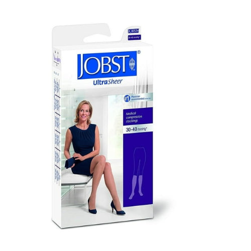 Jobst UltraSheer 30-40 mmHg Knee-High Compression Stockings, Sun Tan