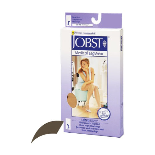 Jobst UltraSheer 30-40 mmHg Knee-High Compression Stockings, Espresso, Pair