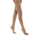 Jobst UltraSheer 15-20 mmHg Thigh High Compression Stockings, Open Toe, Natural, providing relief from swelling and leg discomfort. Moovkart