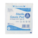 Dynarex Gauze Sponges, Sterile 4 x 4 Inches, 12-Ply, 1/Pouch, Box of 100, Dispenser Pack