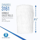 Dynarex Krinkle Gauze Roll 4.5 x 4.1 Yards for Wound Wrapping and Absorption, Single Roll