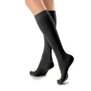 Jobst soSoft 15-20mmHg compression black socks with a brocade pattern  and improved circulation all day long, Moovkart.
