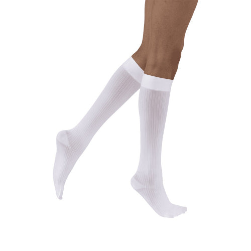 JOBST soSoft Compression Socks 8-15 mmHg, knee-high, white, closed toe, designed for all-day comfort and relief, Moovkart.