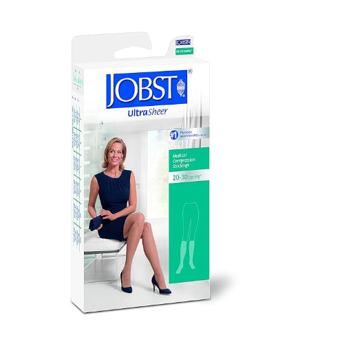 Jobst UltraSheer 20-30 mmHg Closed Toe Knee-High, Natural, Large