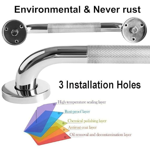 Drive Medical Grab Bar Knurled Chrome 12 Inches