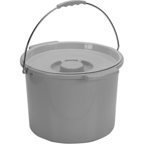 Drive Medical Commode Pail With Lid 12 Quart, Gray