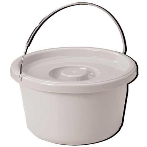 Drive Medical Commode Pail With Lid 7.5 Quart Gray