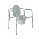 Drive Medical Bariatric Commode Chair for toilet with arms, sturdy and foldable design, Moovkart