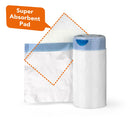 CareBag Commode Pail Liners, Disposable with Super Absorbent Pad for Hygiene, Box of 20