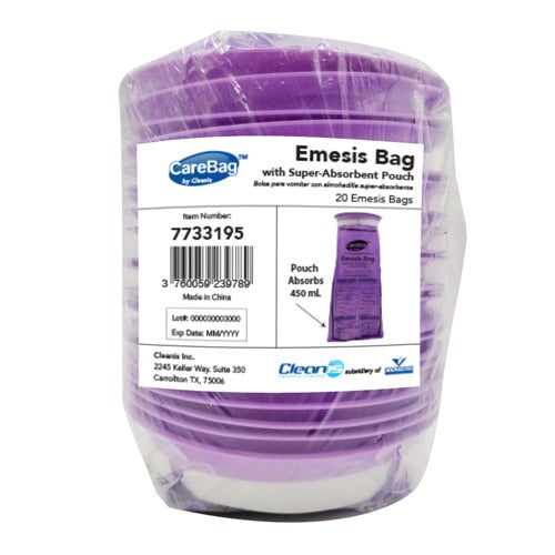 CareBag Emesis Bag with Super Absorbent Pad, Box of 20