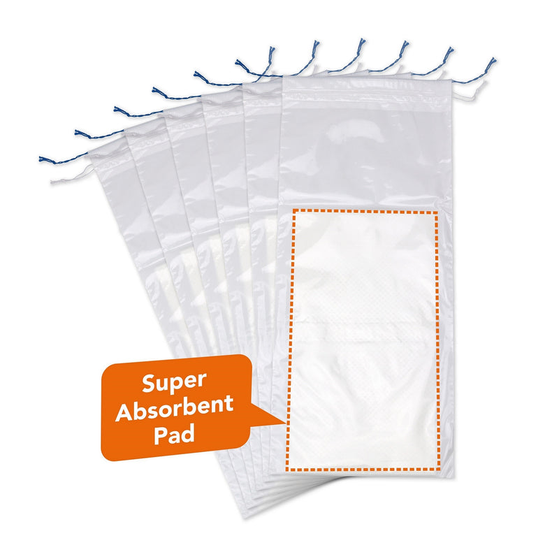 CareBag Men's Urinal Bag with Super Absorb Pad, 20 Per Box