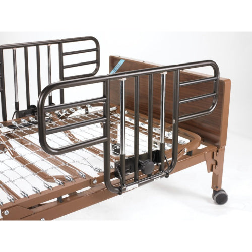 Drive Medical Half-Length Bed Rails No-Gap Style, Brown, 1 Pair