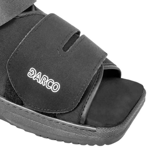 Darco Slimline Cast Boot, Adult, Square Toe and Rocker Sole for Cast Protection, Large Black