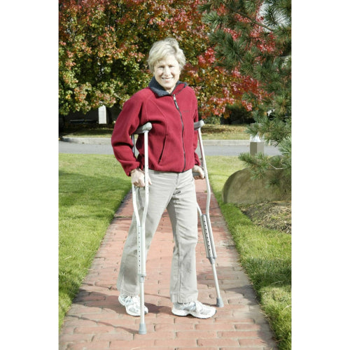 Standard Push Button Aluminum Adjustable Crutch pair, Tall