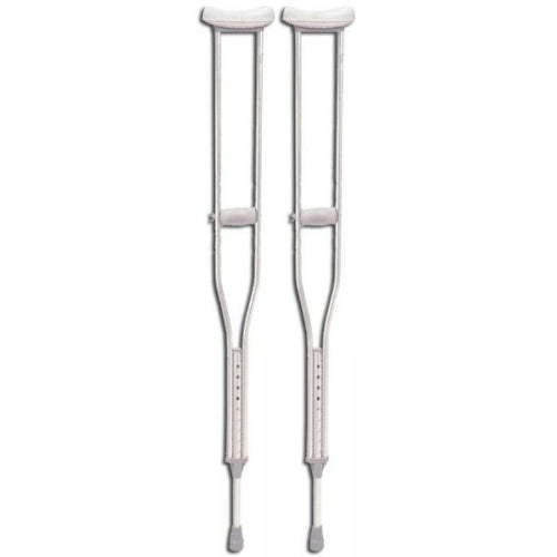Standard Push Button Aluminum Adjustable Crutch pair, Tall