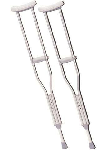 Standard Push Button Aluminum Adjustable Crutch pair, Tall