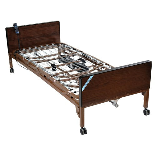 Drive Medical Ultra-Light Semi-Electric Bed with half rails installed