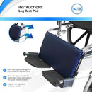 NYOrtho Leg Rest Pad for Wheelchairs, 16 (W) x 9 (H) Inches, Navy