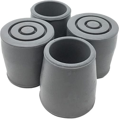 Univ Tips Grey 1 Shaft - Protector for Crutch Walkers Commodes