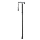 Drive Medical Aluminum Folding Cane with Gel Hand Grip in Black, featuring a foldable design, adjustable height at Moovkart