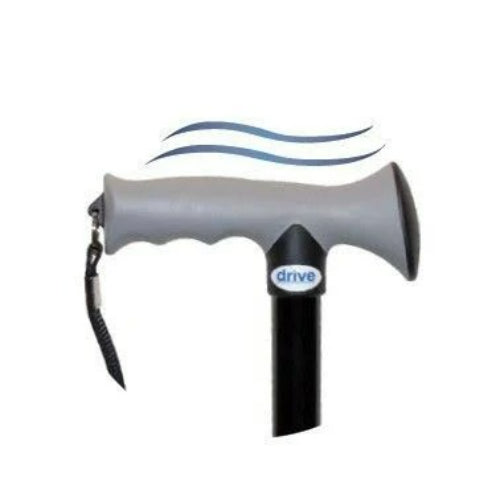 Drive Medical Folding Cane with Gel Hand Grip, Red Crackle