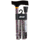 Drive Medical Folding Cane, Black Floral, Adjustable 33-37 Inchese, 300 lbs Capacity