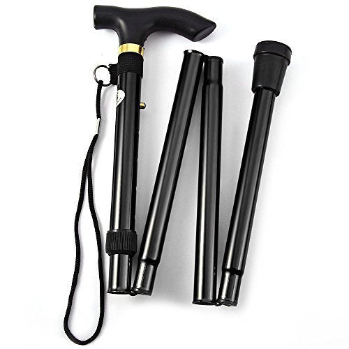 Drive Medical Folding Cane Pistol Grip Adjustable, Black Twist